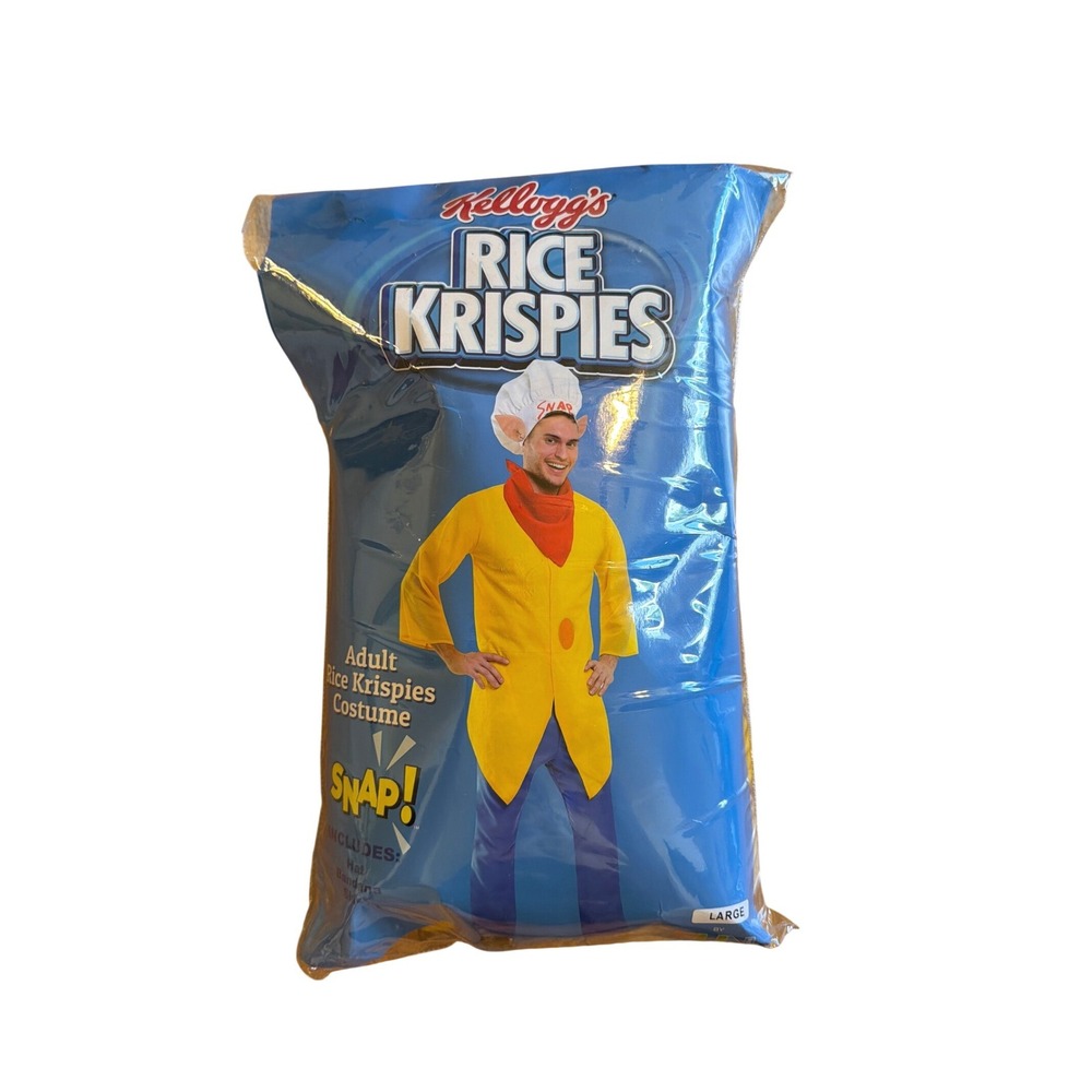 Kellogg's Rice Krispies Snap Costume Adult Large Yellow Shirt Hat Bandana
